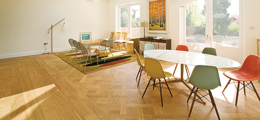Versailles design panel floor in oak