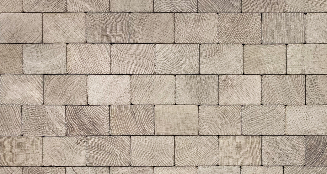 End grain wood block floor in oak