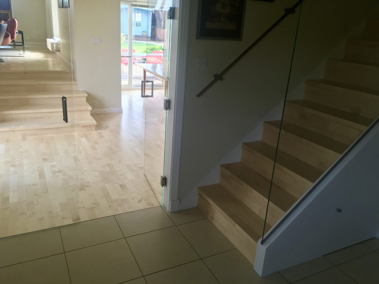 Maple timber staircase in a Steyning home
