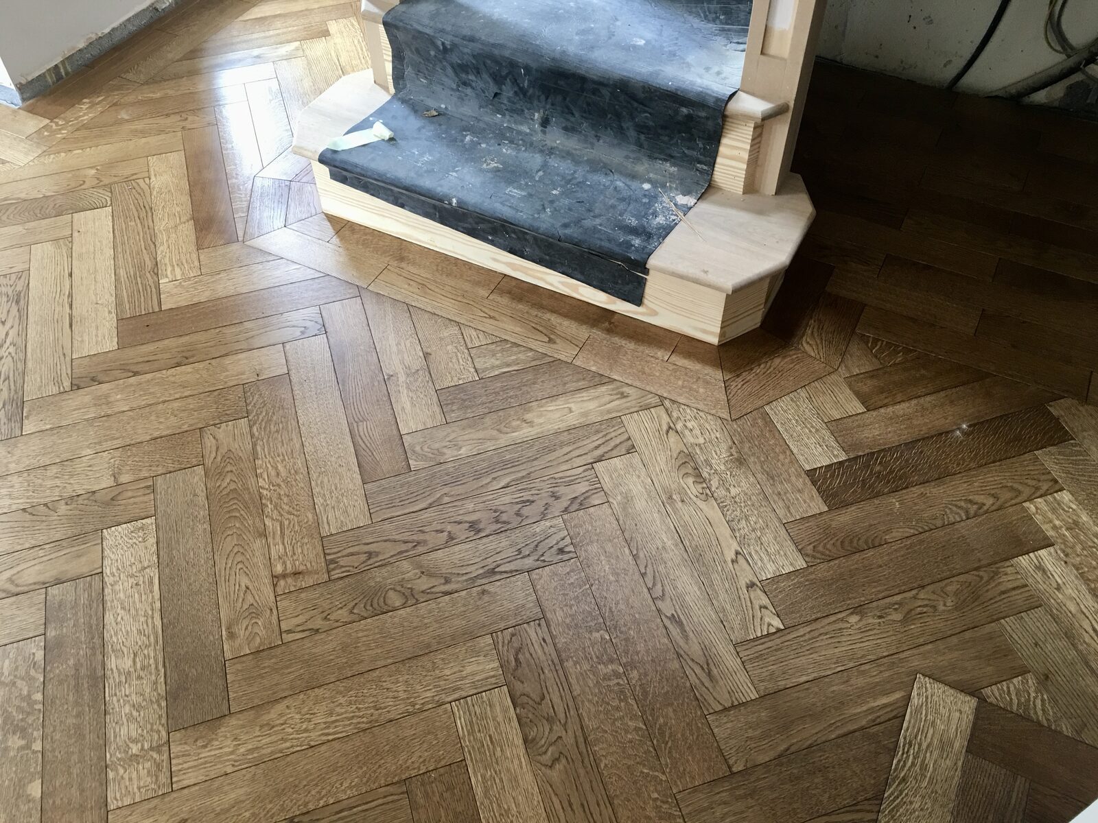 Engineered oak herringbone parquet laid by Forrestal Flooring