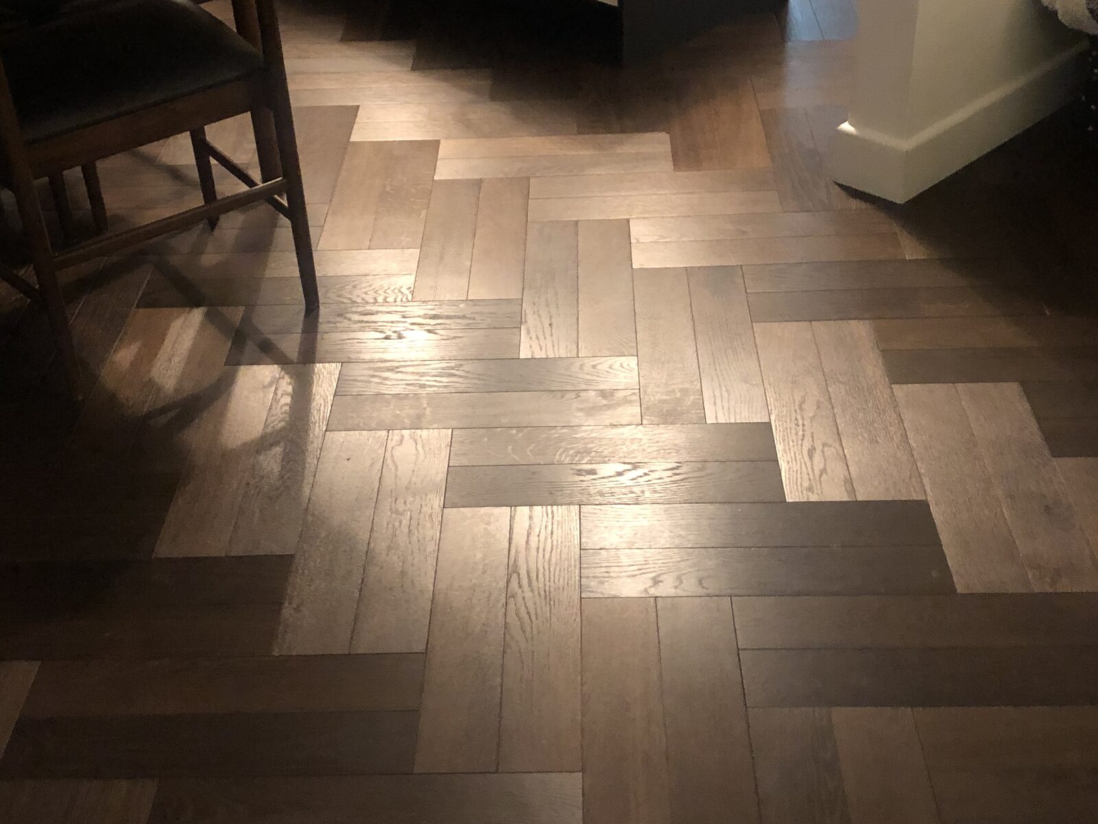 Engineered herringbone parquet laid by Forrestal Flooring