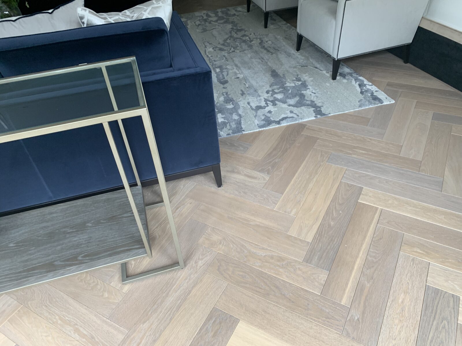 Engineered herringbone parquet in Hinton Ampner