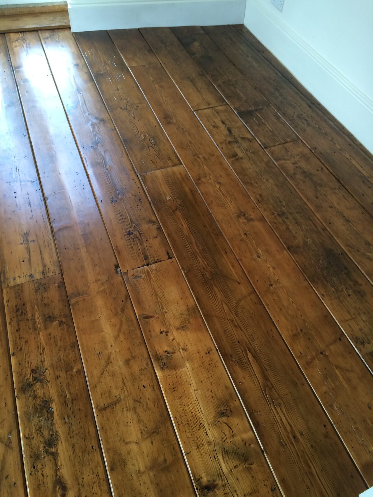 Restored honey pine period boards, Period Floorboards we install